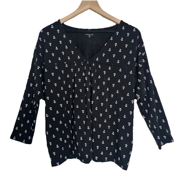 Garnet Hill Tops - Garnet Hill Medium Artist Skeleton Bones Graphic Tee Top Tencel Lyocel Coastal